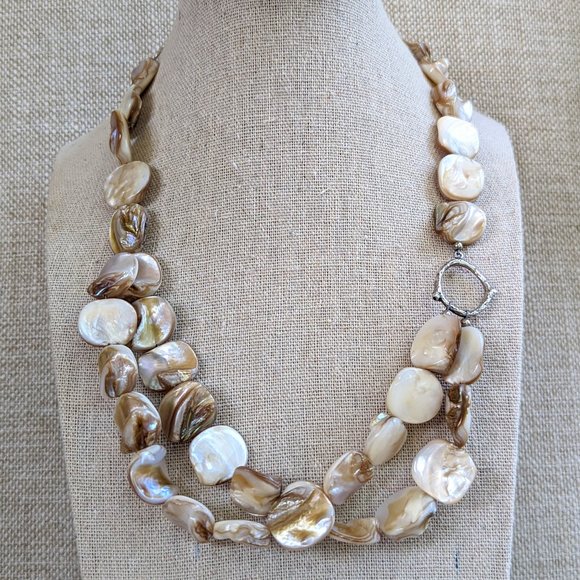 Silpada Vintage Mother of Pearl 2 Strand Necklace - Picture 4 of 9